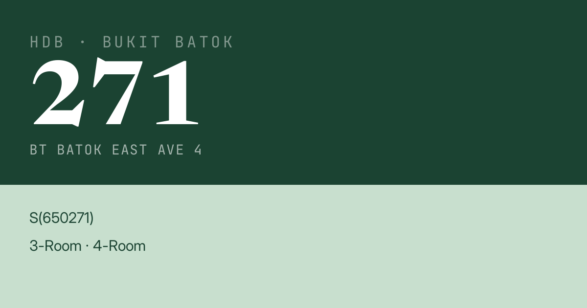 Blk 271 Bt Batok East Ave 4 HDB Resale | Price, Transactions & Rental Data