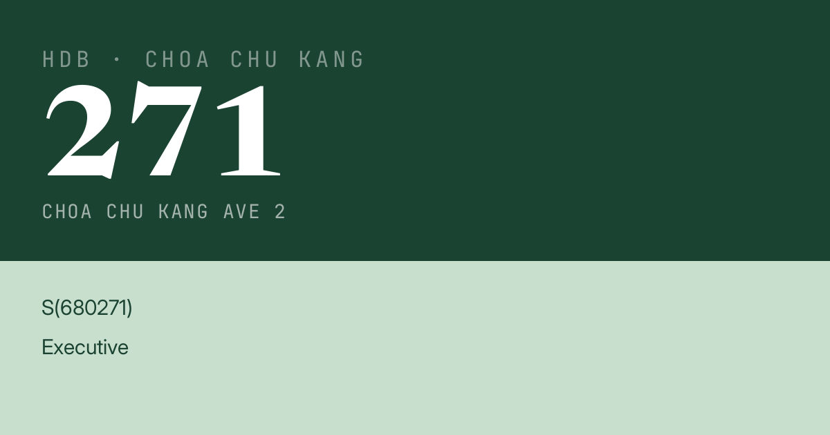 Blk 271 Choa Chu Kang Ave 2 HDB Resale | Price, Transactions & Rental Data