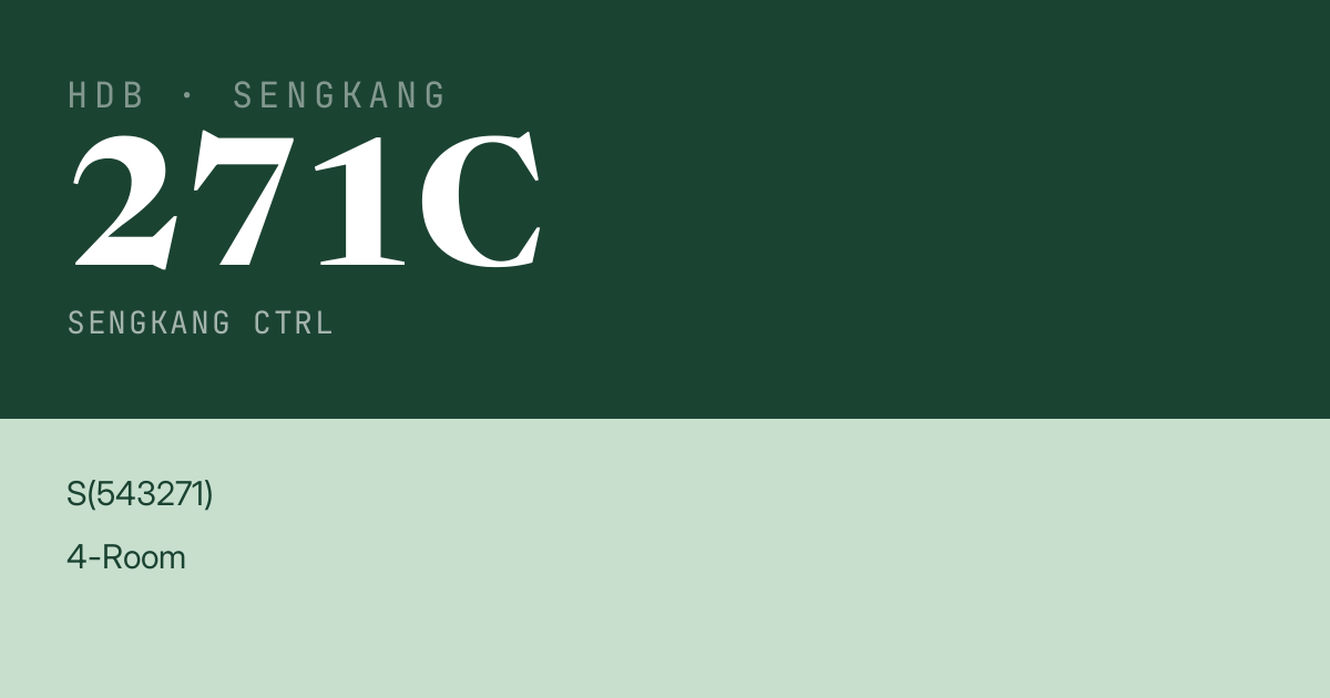 Blk 271C Sengkang Ctrl HDB Resale | Price, Transactions & Rental Data