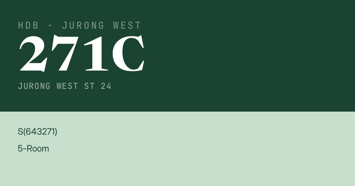 Blk 271C Jurong West St 24 HDB Resale | Price, Transactions & Rental Data