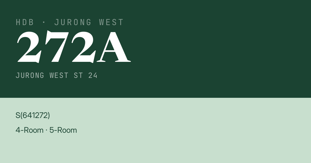 Blk 272A Jurong West St 24 HDB Resale | Price, Transactions & Rental Data