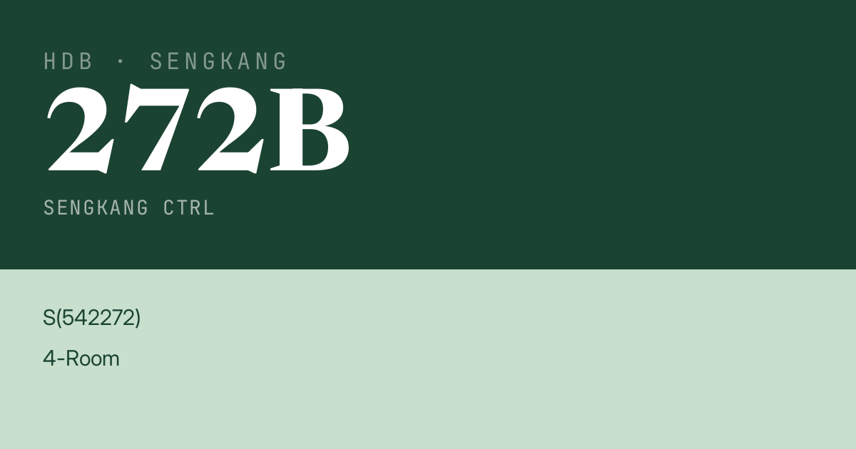 Blk 272B Sengkang Ctrl HDB Resale | Price, Transactions & Rental Data