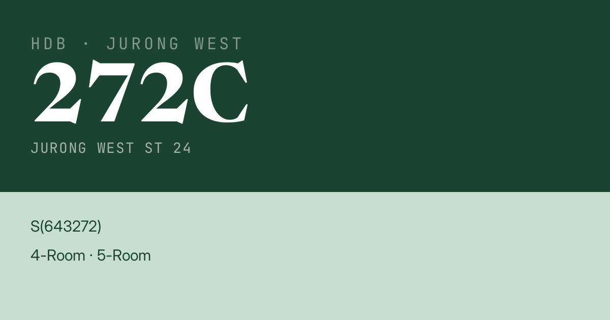 Blk 272C Jurong West St 24 HDB Resale | Price, Transactions & Rental Data