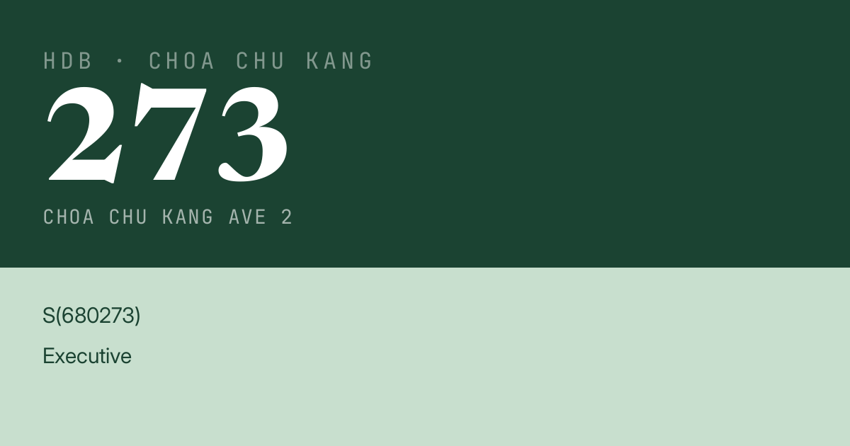 Blk 273 Choa Chu Kang Ave 2 HDB Resale | Price, Transactions & Rental Data