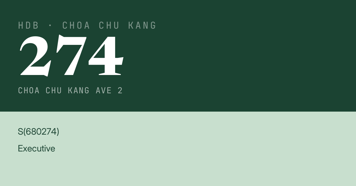 Blk 274 Choa Chu Kang Ave 2 HDB Resale | Price, Transactions & Rental Data
