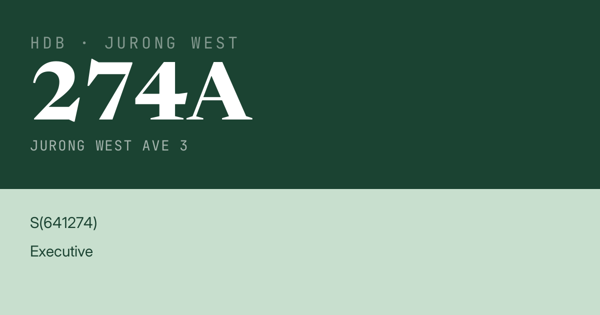 Blk 274A Jurong West Ave 3 HDB Resale | Price, Transactions & Rental Data
