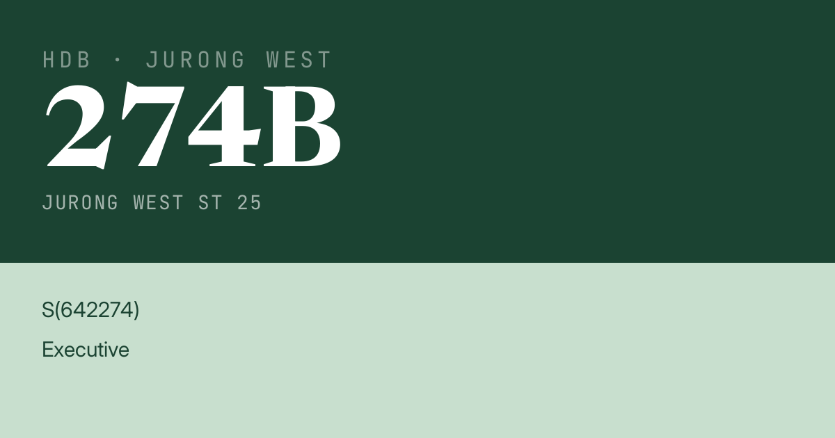 Blk 274B Jurong West St 25 HDB Resale | Price, Transactions & Rental Data