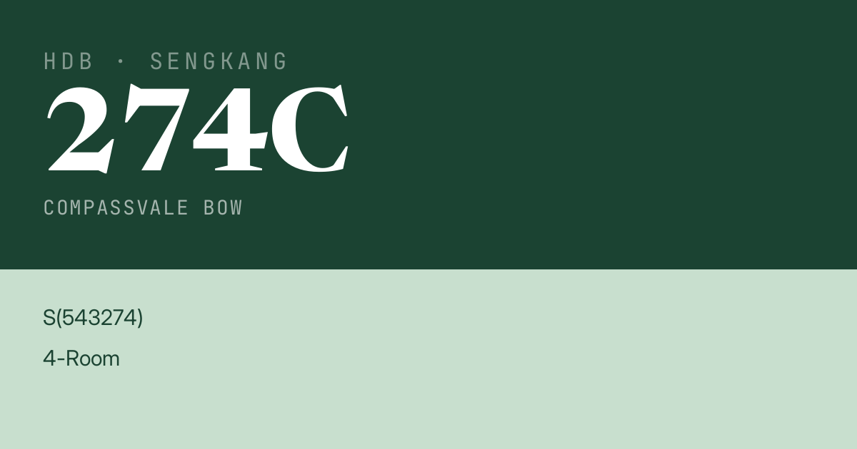 Blk 274C Compassvale Bow HDB Resale | Price, Transactions & Rental Data