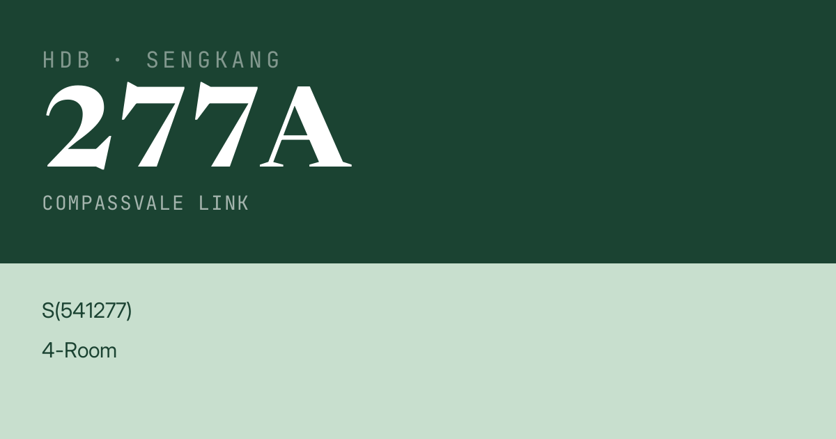 Blk 277A Compassvale Link HDB Resale | Price, Transactions & Rental Data
