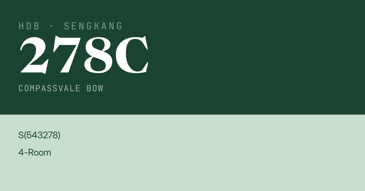Blk 278C Compassvale Bow HDB Resale | Price, Transactions & Rental Data