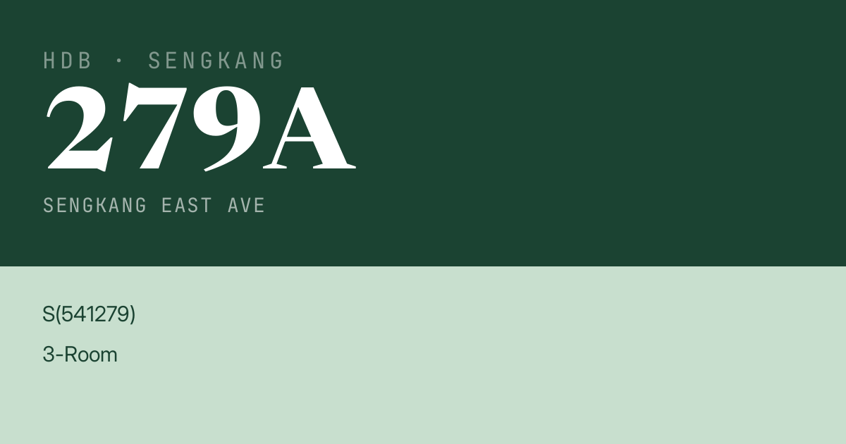 Blk 279A Sengkang East Ave HDB Resale | Price, Transactions & Rental Data