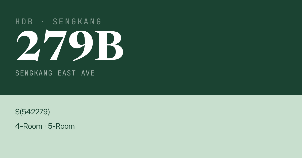 Blk 279B Sengkang East Ave HDB Resale | Price, Transactions & Rental Data