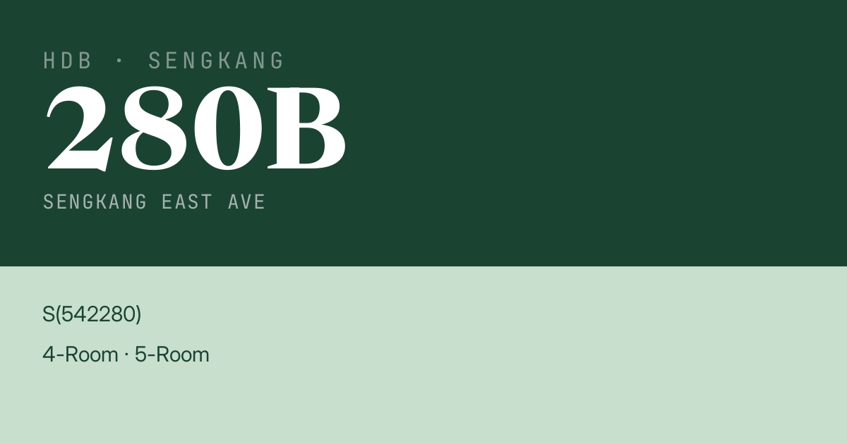 Blk 280B Sengkang East Ave HDB Resale | Price, Transactions & Rental Data
