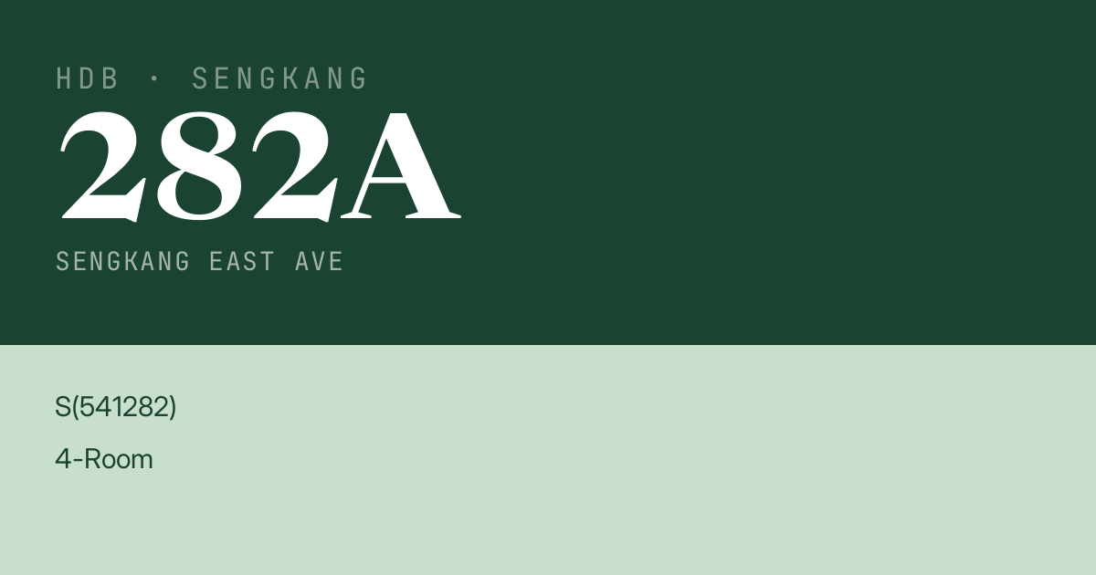 Blk 282A Sengkang East Ave HDB Resale | Price, Transactions & Rental Data