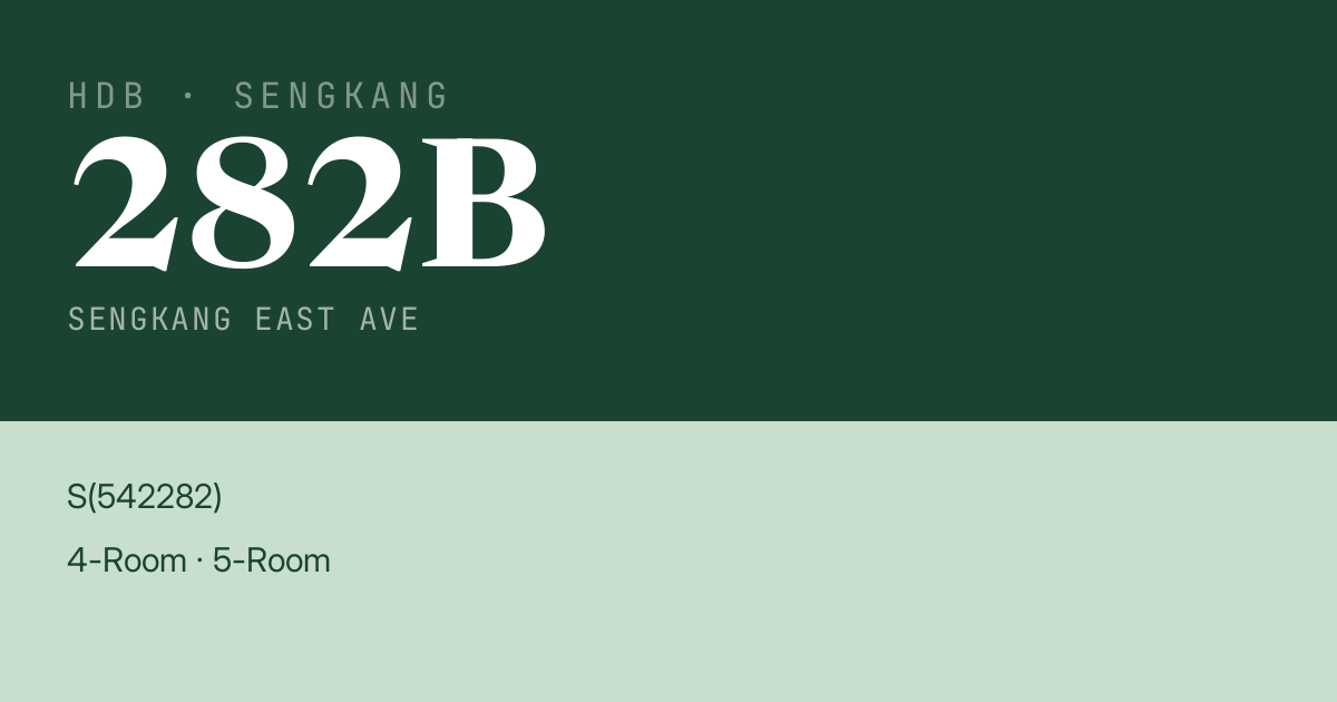 Blk 282B Sengkang East Ave HDB Resale | Price, Transactions & Rental Data