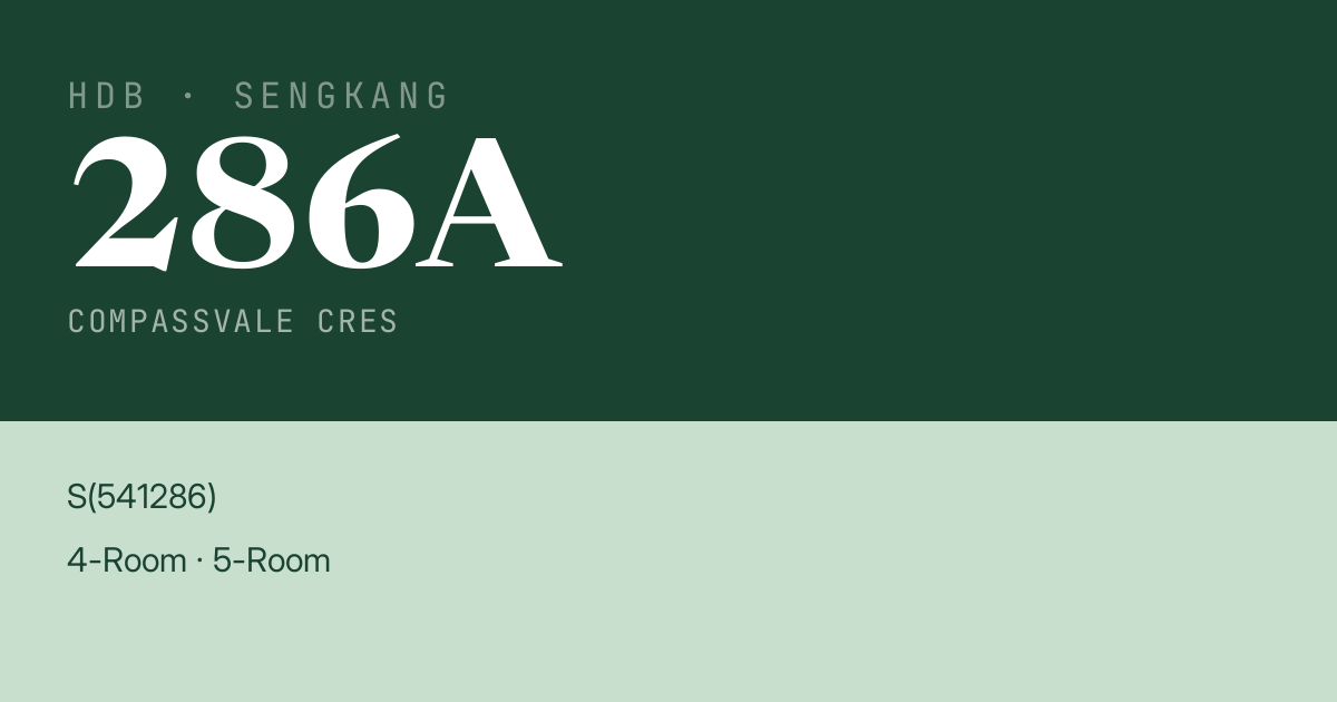 Blk 286A Compassvale Cres HDB Resale | Price, Transactions & Rental Data