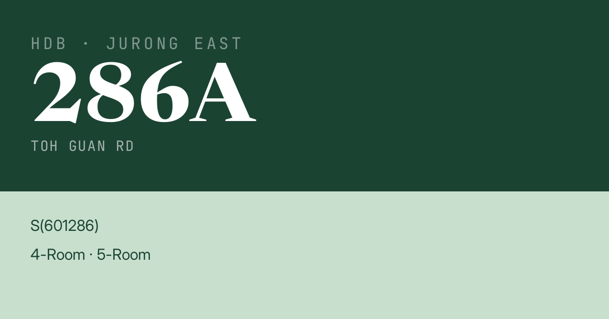 Blk 286A Toh Guan Rd HDB Resale | Price, Transactions & Rental Data