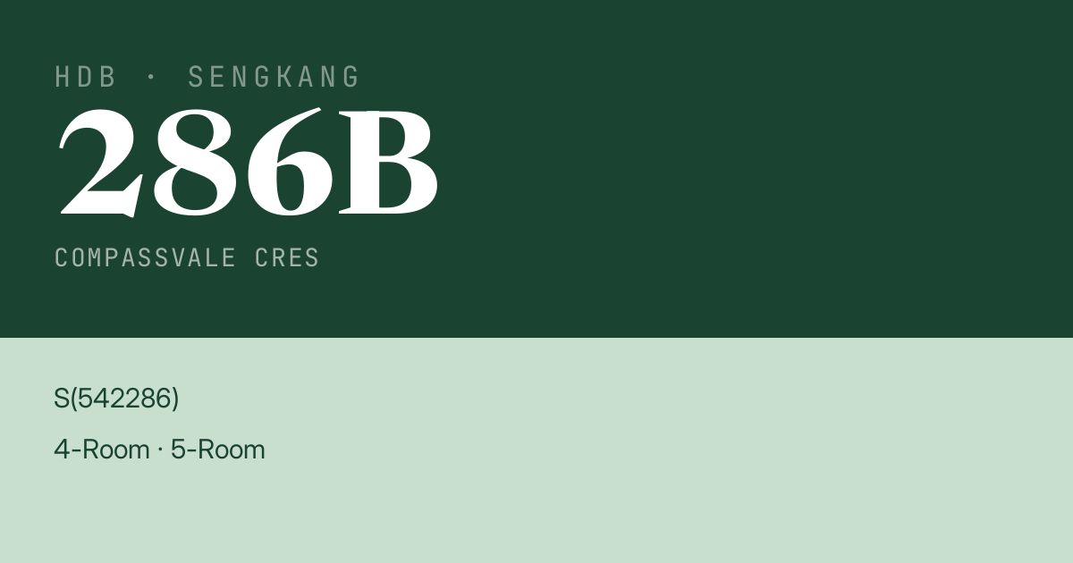 Blk 286B Compassvale Cres HDB Resale | Price, Transactions & Rental Data