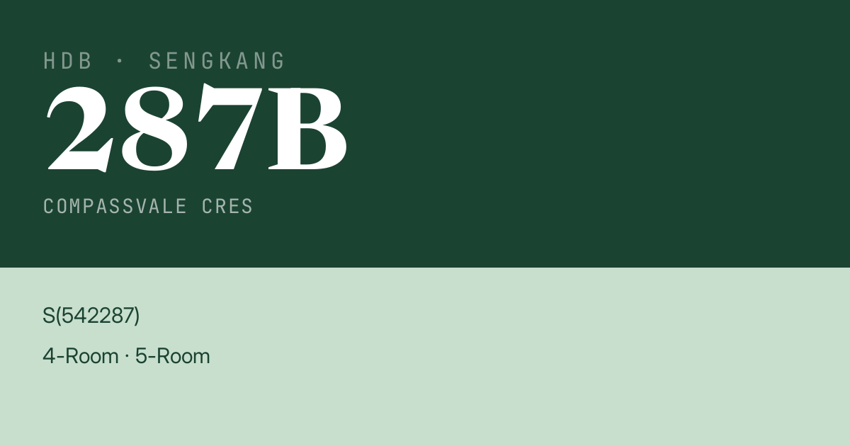 Blk 287B Compassvale Cres HDB Resale | Price, Transactions & Rental Data