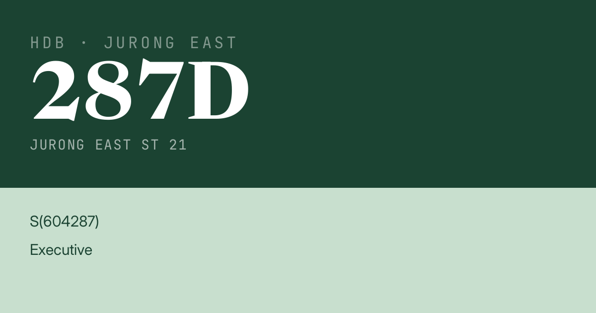 Blk 287D Jurong East St 21 HDB Resale | Price, Transactions & Rental Data