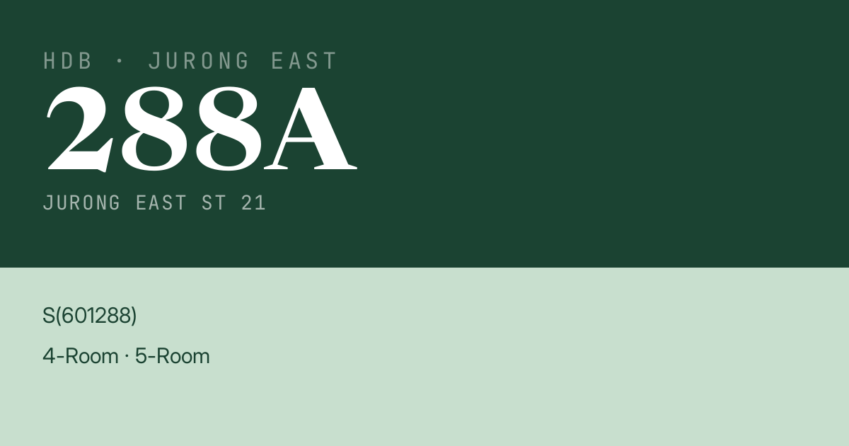 Blk 288A Jurong East St 21 HDB Resale | Price, Transactions & Rental Data