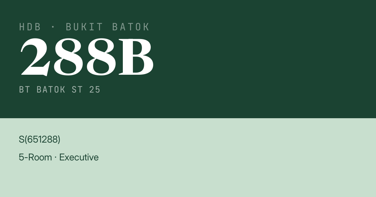 Blk 288B Bt Batok St 25 HDB Resale | Price, Transactions & Rental Data