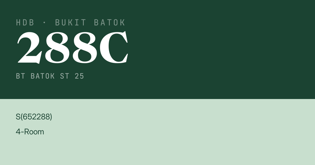 Blk 288C Bt Batok St 25 HDB Resale | Price, Transactions & Rental Data