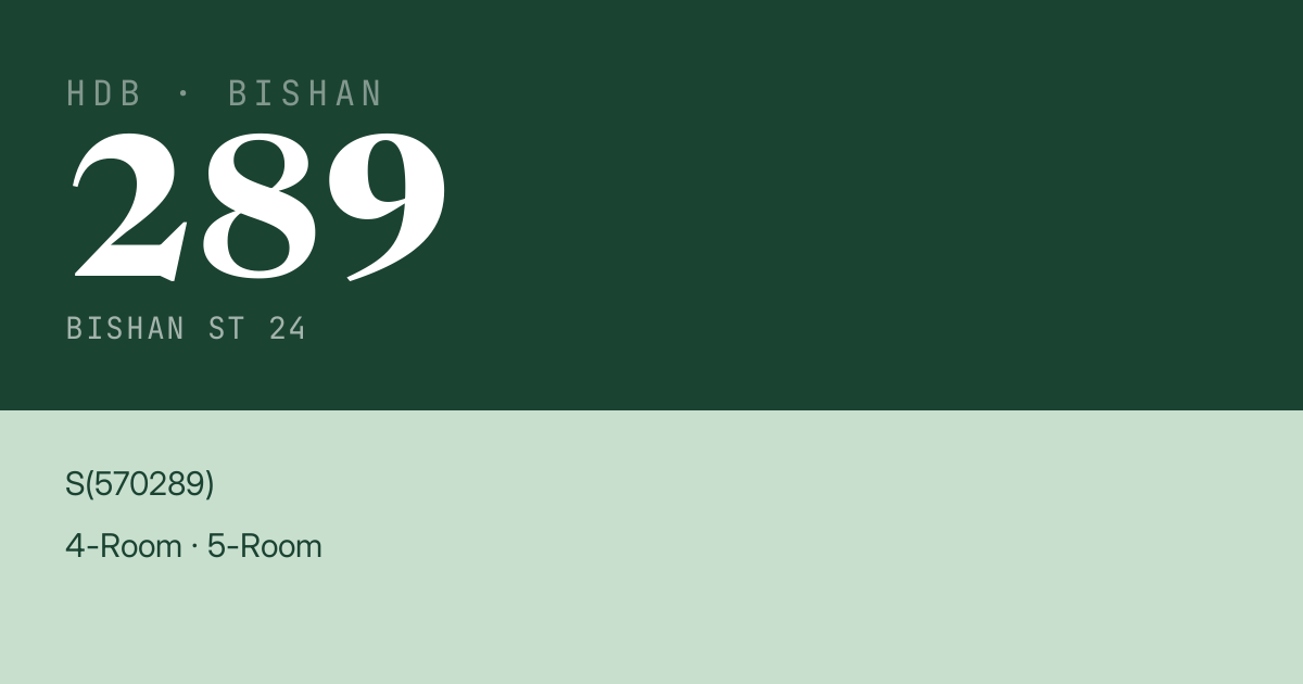 Blk 289 Bishan St 24 HDB Resale | Price, Transactions & Rental Data