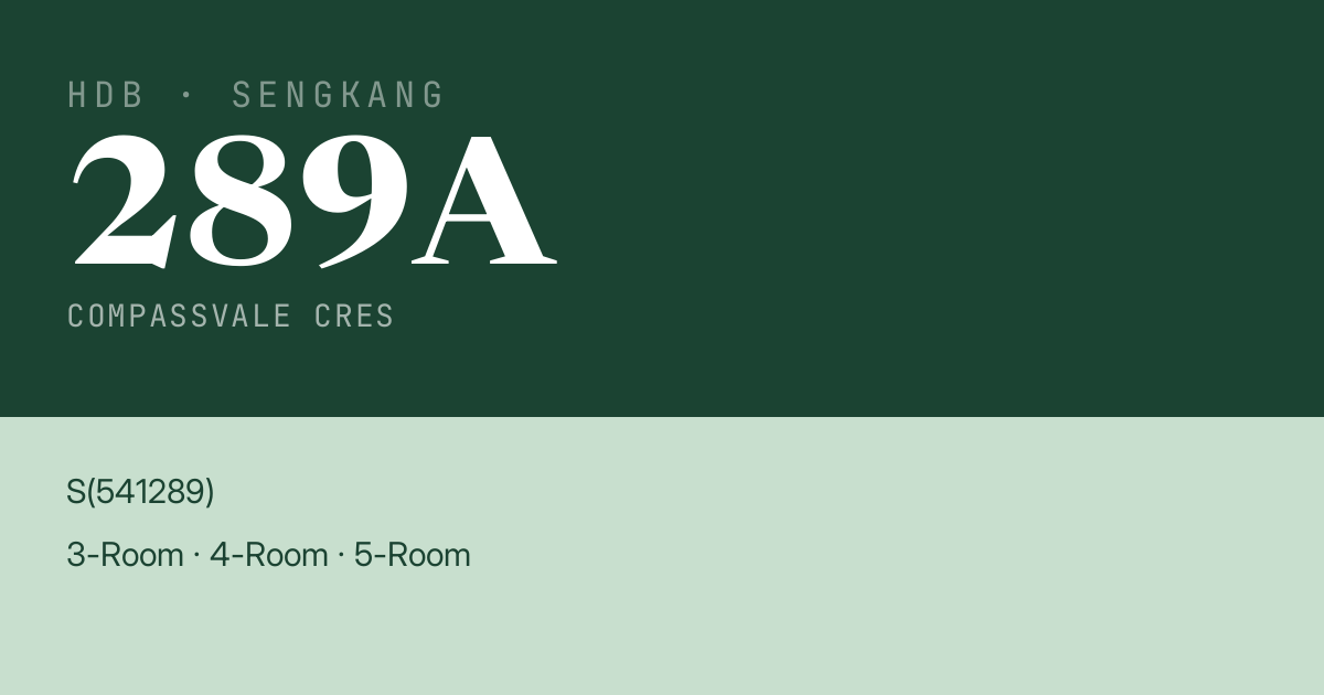 Blk 289A Compassvale Cres HDB Resale | Price, Transactions & Rental Data