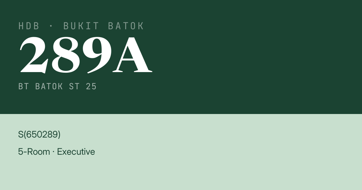 Blk 289A Bt Batok St 25 HDB Resale | Price, Transactions & Rental Data