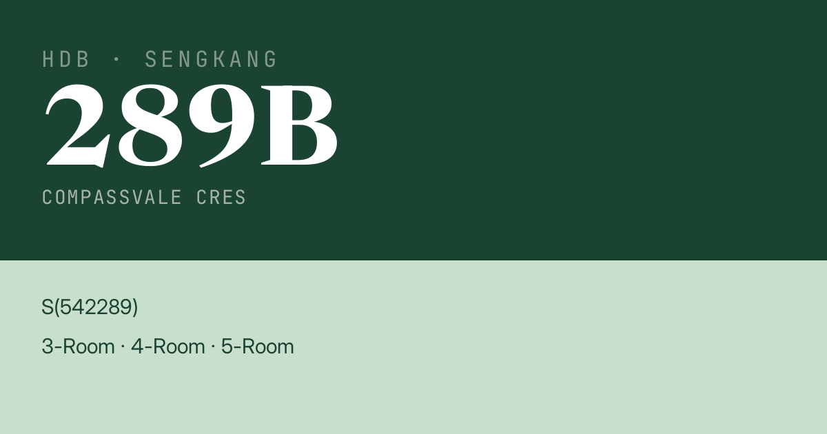 Blk 289B Compassvale Cres HDB Resale | Price, Transactions & Rental Data