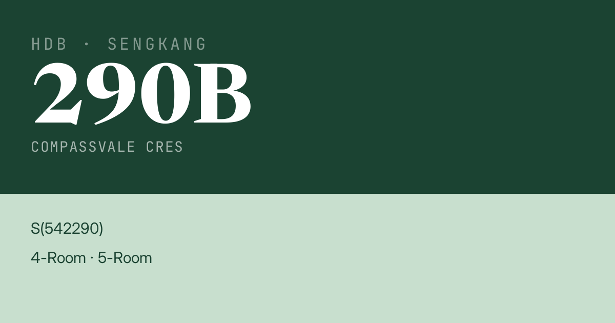 Blk 290B Compassvale Cres HDB Resale | Price, Transactions & Rental Data