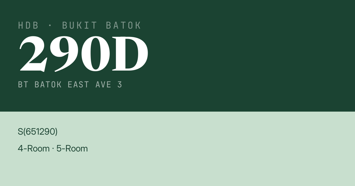 Blk 290D Bt Batok East Ave 3 HDB Resale | Price, Transactions & Rental Data