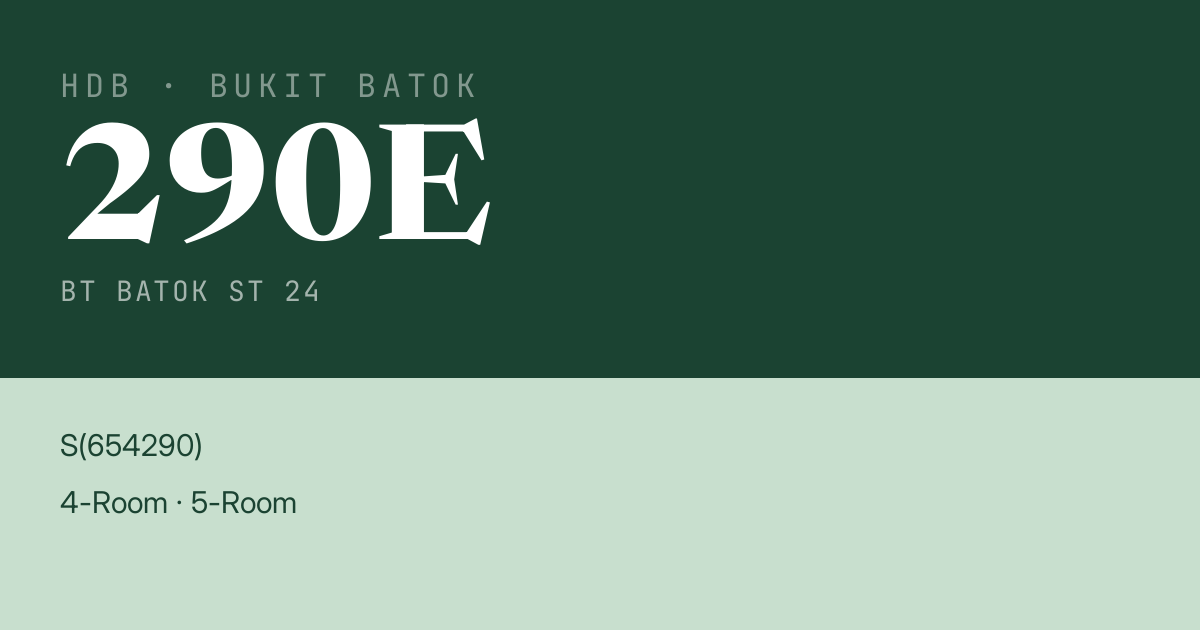 Blk 290E Bt Batok St 24 HDB Resale | Price, Transactions & Rental Data