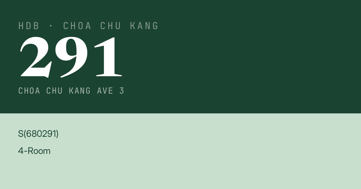 Blk 291 Choa Chu Kang Ave 3 HDB Resale | Price, Transactions & Rental Data