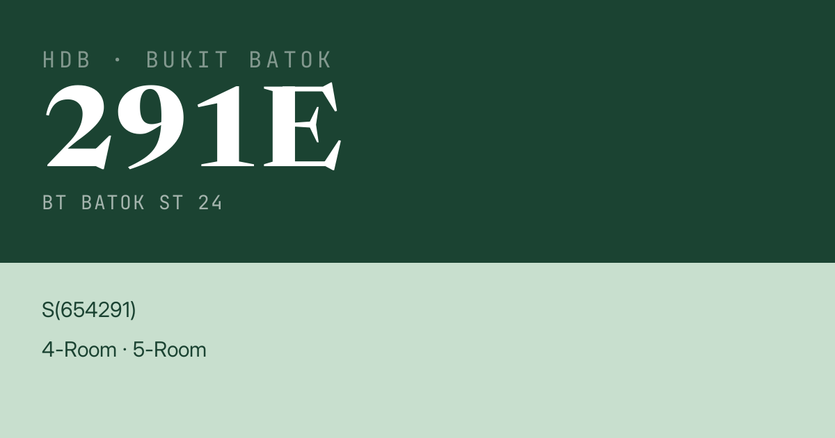 Blk 291E Bt Batok St 24 HDB Resale | Price, Transactions & Rental Data