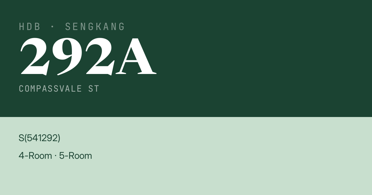 Blk 292A Compassvale St HDB Resale | Price, Transactions & Rental Data