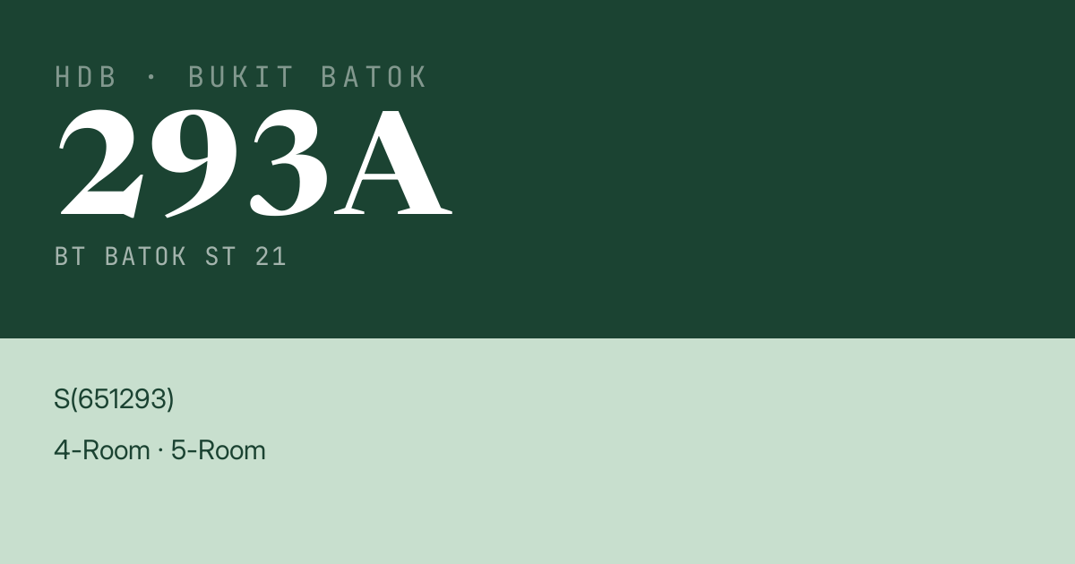 Blk 293A Bt Batok St 21 HDB Resale | Price, Transactions & Rental Data