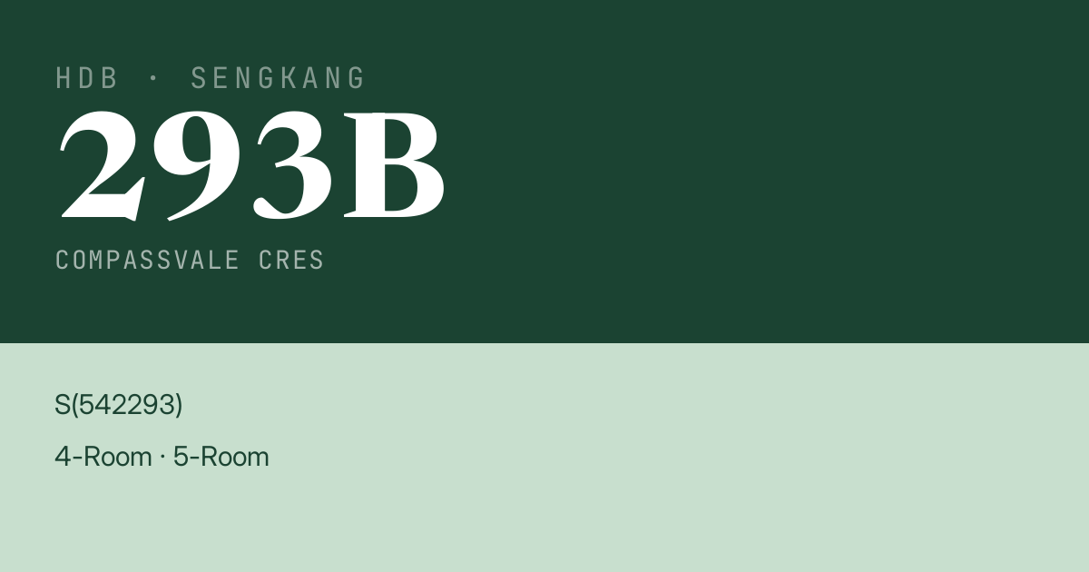 Blk 293B Compassvale Cres HDB Resale | Price, Transactions & Rental Data