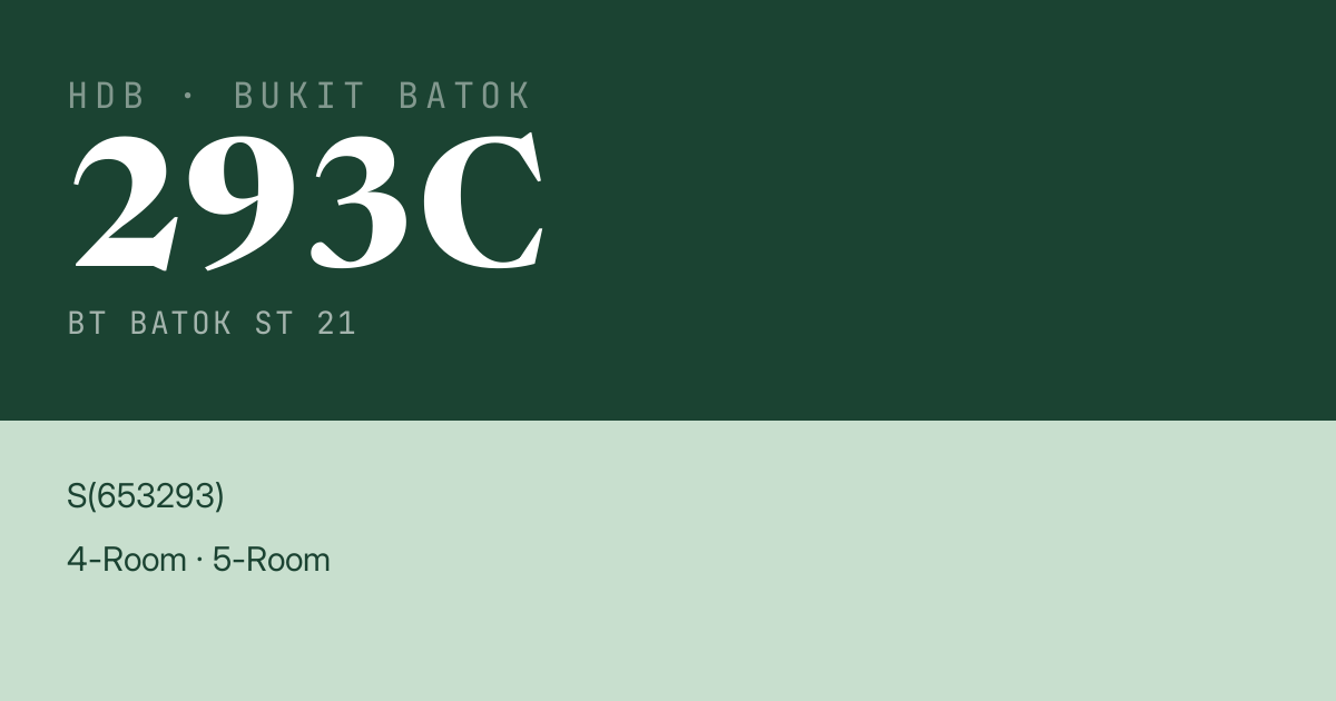 Blk 293C Bt Batok St 21 HDB Resale | Price, Transactions & Rental Data