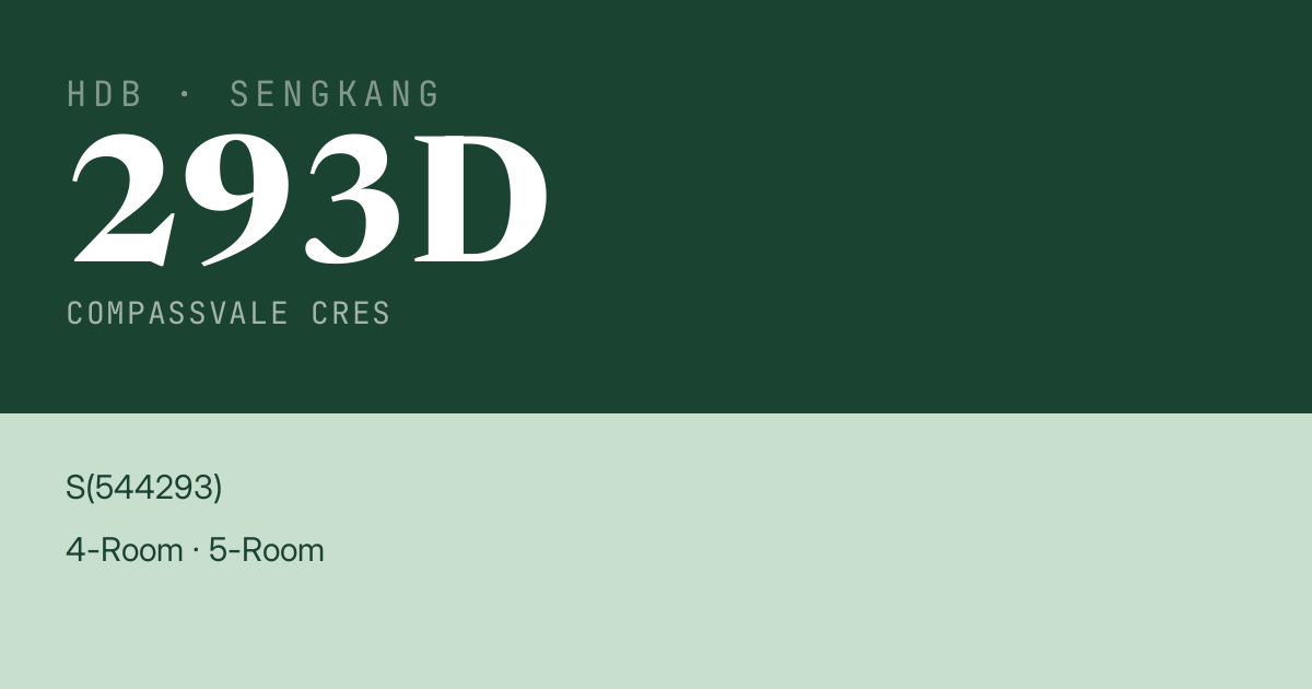 Blk 293D Compassvale Cres HDB Resale | Price, Transactions & Rental Data