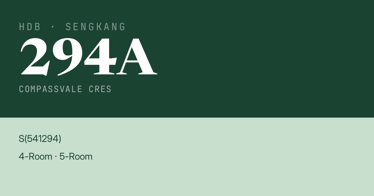 Blk 294A Compassvale Cres HDB Resale | Price, Transactions & Rental Data