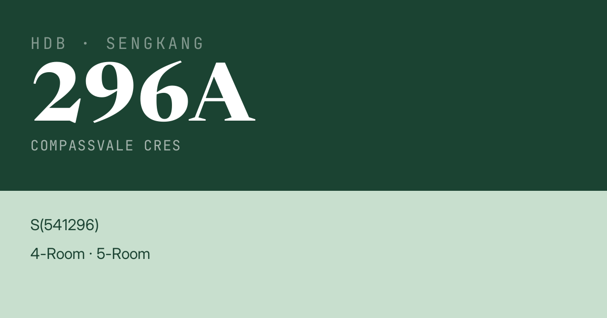 Blk 296A Compassvale Cres HDB Resale | Price, Transactions & Rental Data