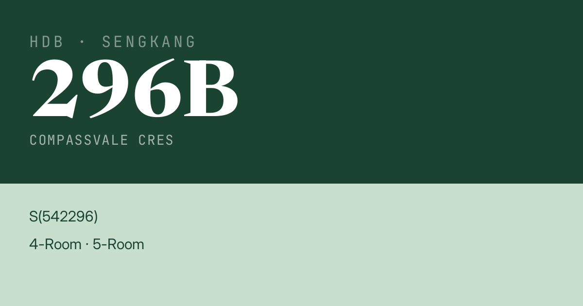 Blk 296B Compassvale Cres HDB Resale | Price, Transactions & Rental Data