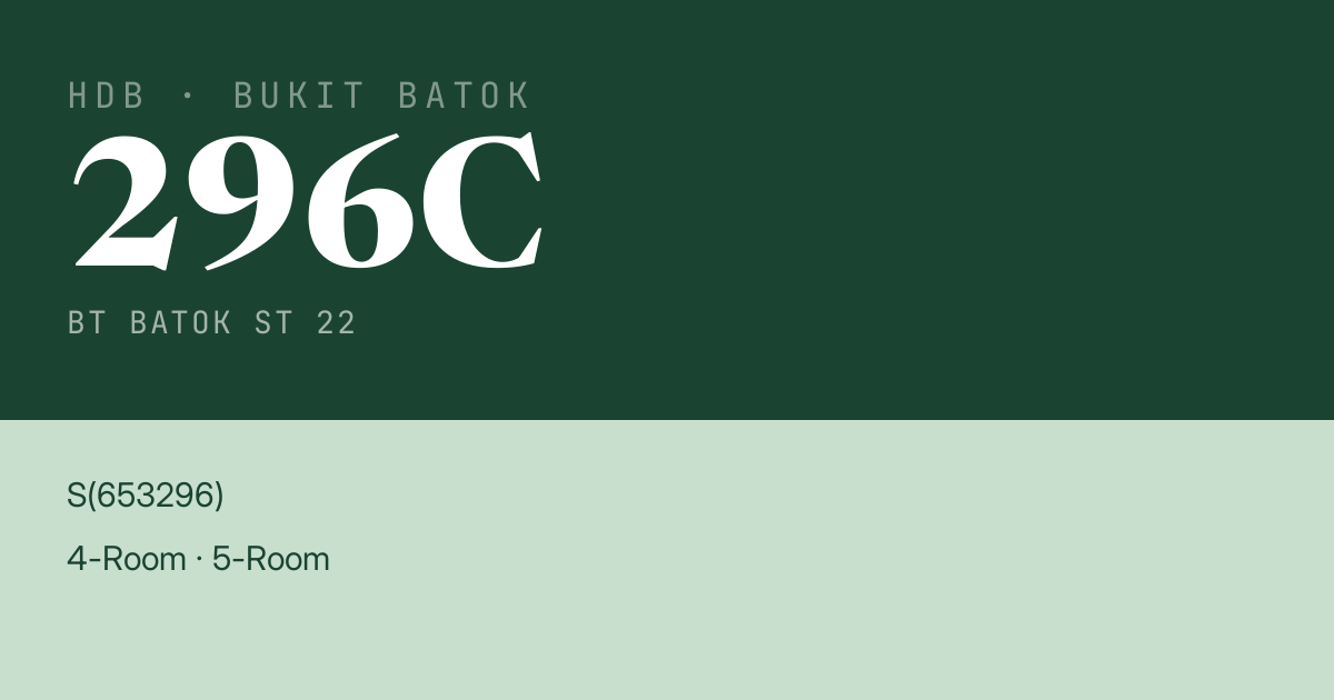 Blk 296C Bt Batok St 22 HDB Resale | Price, Transactions & Rental Data