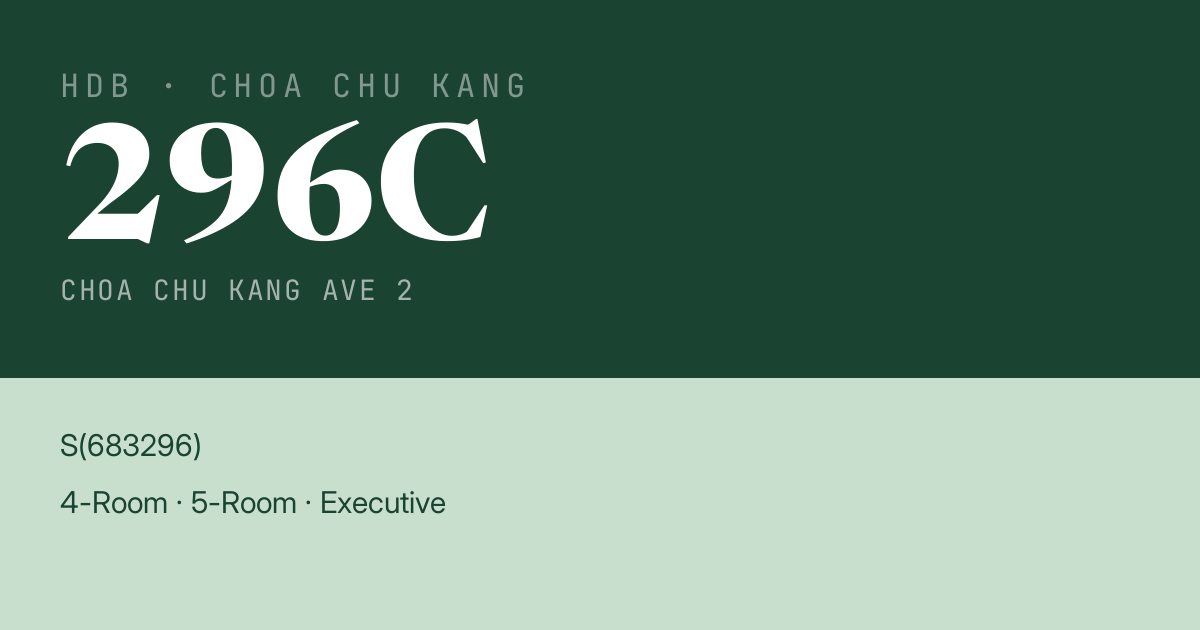 Blk 296C Choa Chu Kang Ave 2 HDB Resale | Price, Transactions & Rental Data