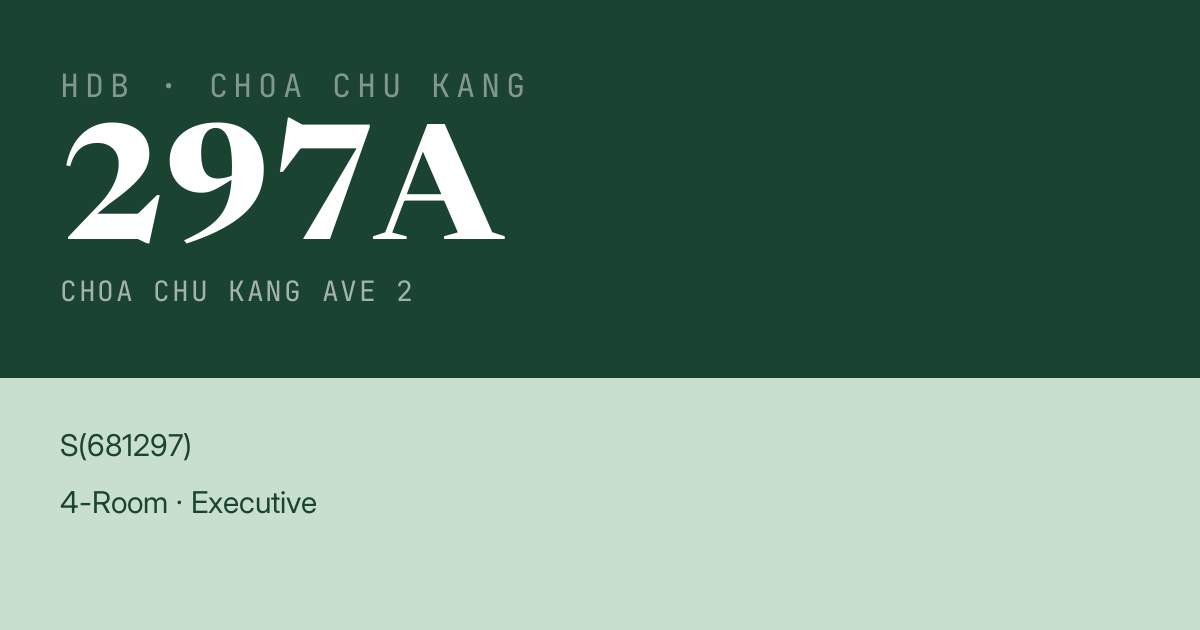 Blk 297A Choa Chu Kang Ave 2 HDB Resale | Price, Transactions & Rental Data