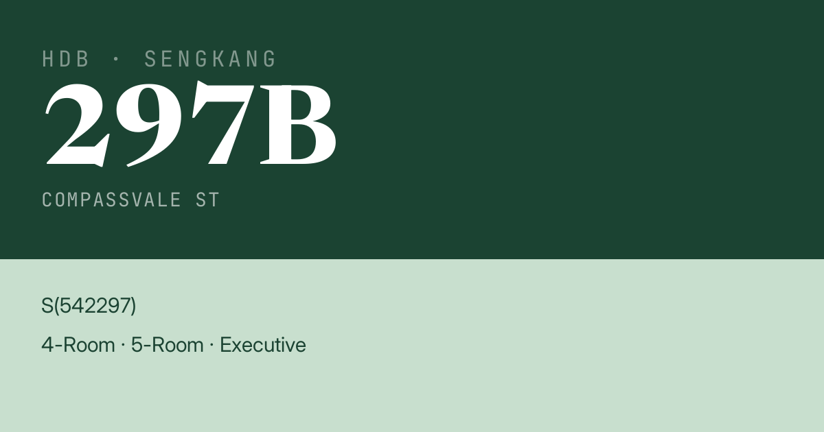 Blk 297B Compassvale St HDB Resale | Price, Transactions & Rental Data