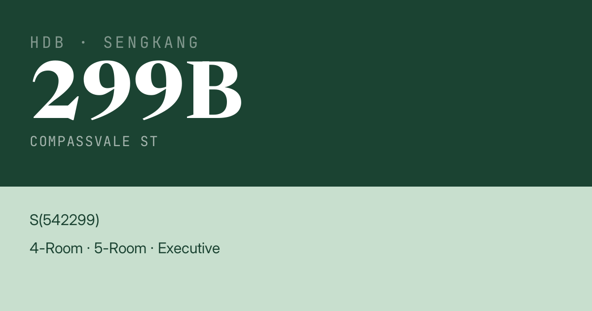 Blk 299B Compassvale St HDB Resale | Price, Transactions & Rental Data