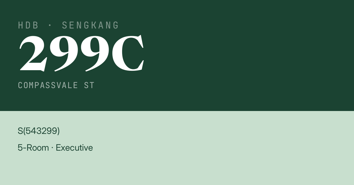 Blk 299C Compassvale St HDB Resale | Price, Transactions & Rental Data